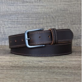 Ashford Ridge Made in England 35mm Full Leather Edge Stitched Belt - Brown 2XL