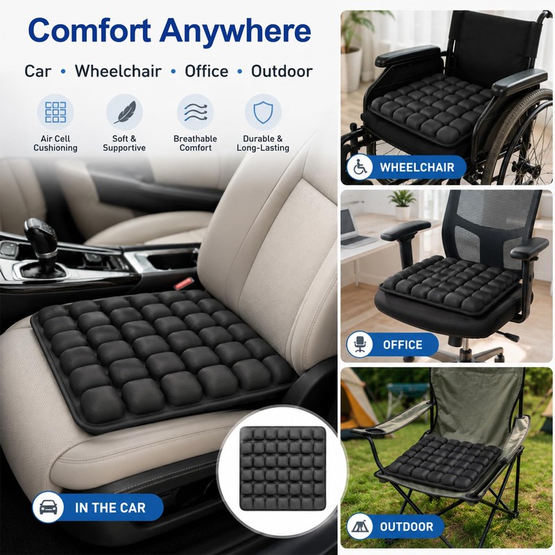 Airplane Seat Cushion, Inflatable Travel Cushion for Long Flights
