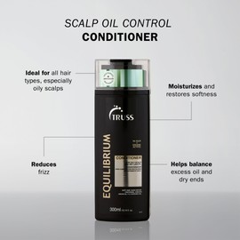 TRUSS Equilibrium Conditioner for Oily Scalp - Hydrating Conditioner with Keratin & Argan Oil - Balancing Formula for Oily Scalp & Dry Ends - Reduces Frizz & Restores Softness (10.14 oz)