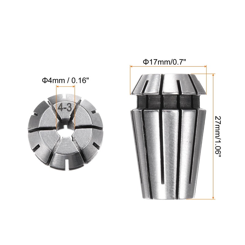 sourcing map 2 Pcs ER16 4mm Spring Collet Chuck High