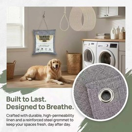 Bamboo Charcoal Air Purifier Bags – Natural Odor Absorber Eliminators, Ideal for Home Closets, Pet Litter Boxes, Cars, Refrigerators & Shoe Cabinets (100 g (Pack of 3))