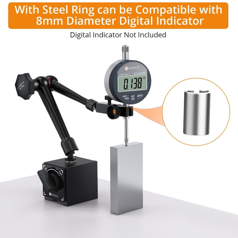 Neoteck Magnetic Base Stand for Digital Dial Indicator Gauge Pro-176lbs/80kg