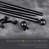 Black Curtain Rods for Windows 72 to 144 Inch, 1''