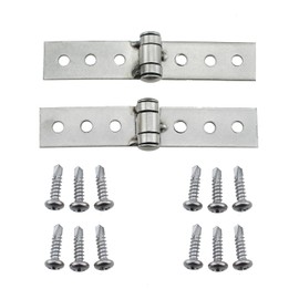 MTQY 2PCS Six Holes Folding Butt Hinge Stainless Steel Furniture Door and Window Hinge for Frameless Folding Window and Cabinet Door and Electrical Box