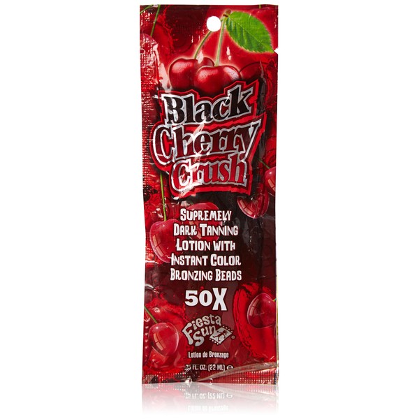 Fiesta Sun Black Cherry Crush Dark Tanning Sunbed Lotion with Bronzing Beads for Instant Colour Sachet 22 ml