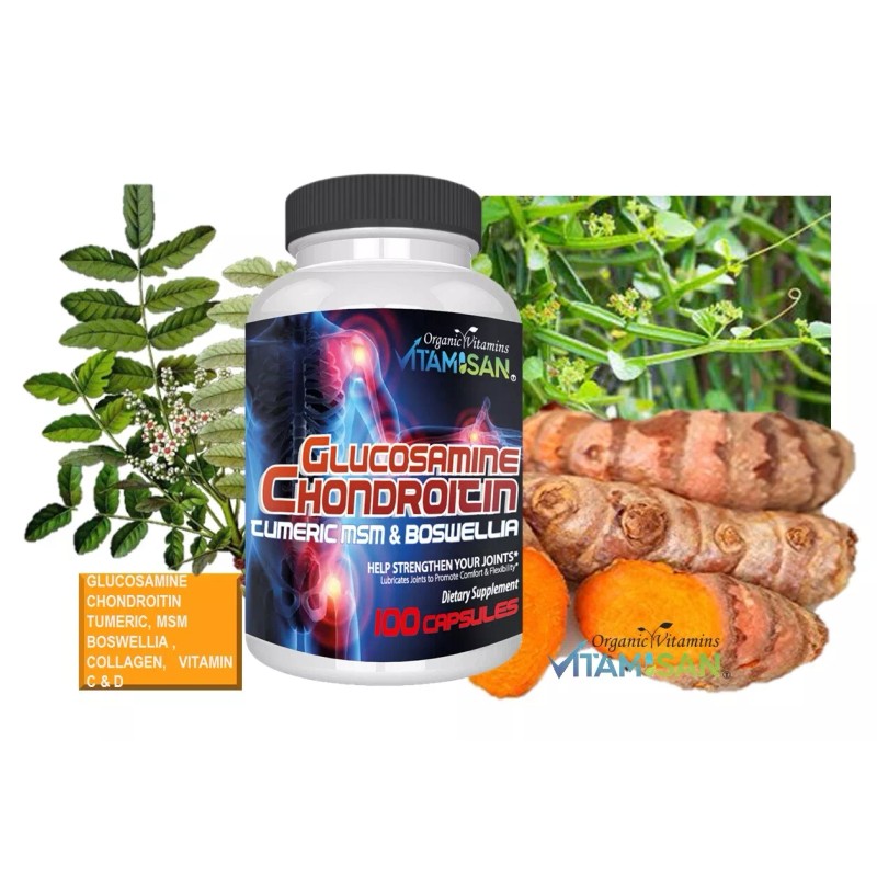Glucosamine Chondroitin Turmeric & MSM 200 CAPSULES - Bones Joint