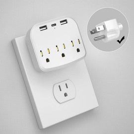 multi plug wall outlet,usb plug adapter for wall outlet, outlet splitter plug adapter with 3 Wall Outlets and 3 USB Wall Charger for Home Office Travel