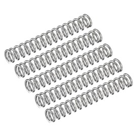 QUARKZMAN Compression Spring 304 Stainless Steel 5 mm AD 0.8 mm Wire Size 35 mm Free Length Silver Tone Pack of 5