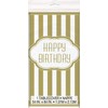 Unique Party 49583 - Plastic Golden Birthday Tablecloth, 7ft x