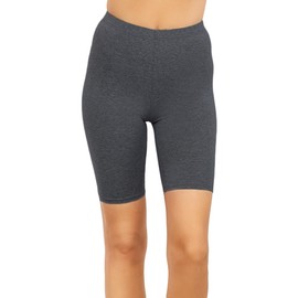 Sugar Sunday Cotton Slip Shorts for Women Under Dress Anti Chafing Boy Shorts Panties Boxer Briefs Long Underwear Bike Short Charcoal Heather Small