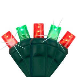 Wintergreen Lighting SoftTwinkle Slow Twinkling Christmas Lights, Soft Twinkle String Lights Pulsing Christmas Lights (50 Lights, 17 Ft, Red/Green)