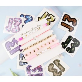 VIQWYIC 5 Pcs Singer Bracelets Set Friendship Bracelets for Women Girls, with lucky 13" temporary tattoos stickers for Fans Gift,Pink01