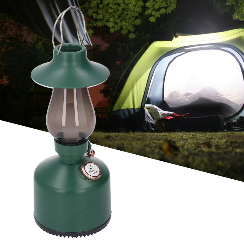 Hanging Hand Lantern Bluetooth Music with 1200MAH Battery Retro Camping
