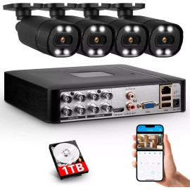 KERUI H.265+8CH Channel DVR Security Camera System 1080P Home IR Night CCTV 1TB