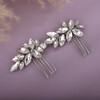 Teyglen Rhinestone Wedding Hair Comb Silver Crystal Headpiece for Bride