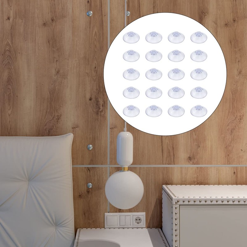 Jagowa 20PCS 20mm Small Plastic Suction Cups Clear Sucker Pads