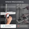 Rainsworth Shower Shelf, No Drilling, White, Tool-Free Installation, Height-Adjustable Shower