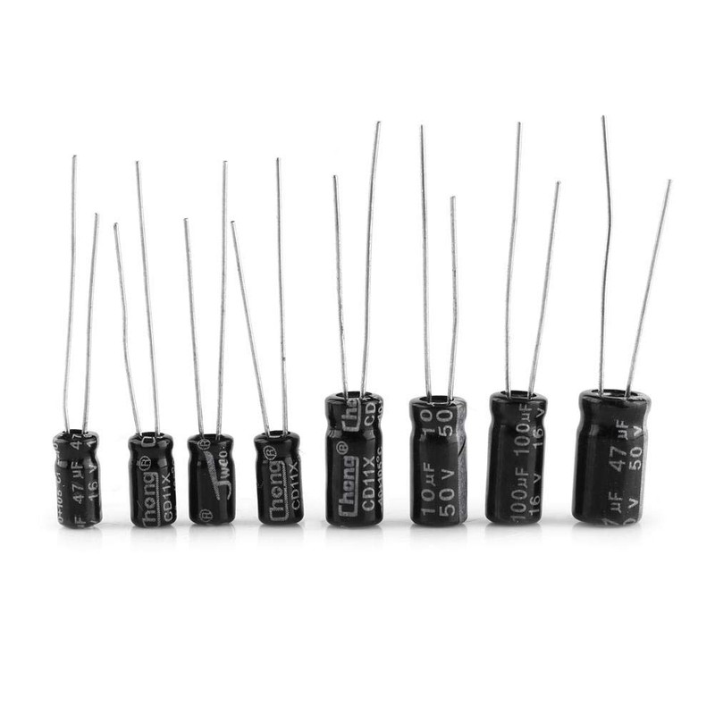 Fafeicy 500pcs 24 Values Aluminium Electrolytic Capacitor Assorted Kit 10V