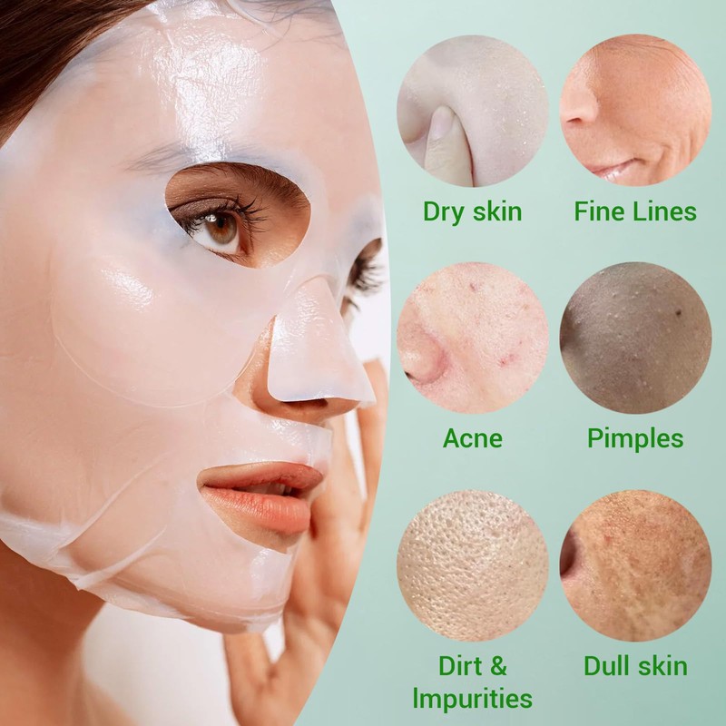 FunnAura 10 Pcs Aloe Vera Face Masks Skincare Sheet, Moisturizing