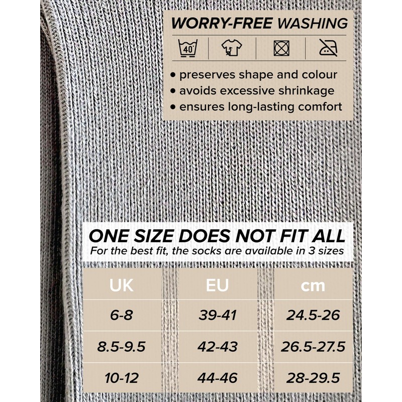 vitsocks Men's Non Elastic Top Soft All-Cotton Socks (3 PAIRS)