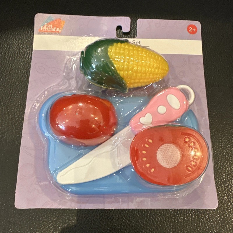 Just Pretending Lot Of 4 Set of Plastic food, Cutting