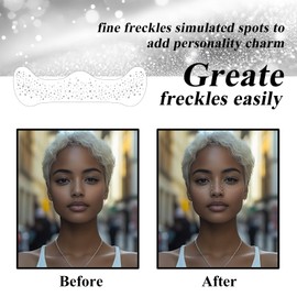 Tvqbxp Glitter Freckles Face Tattoo, Gold Glitter Makeup Patches, Women Face Glitter Speckles Patches, Cute Glitter Makeup Accessories (Silver, 8 Pcs)