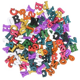 KanDery 200PCS Wooden Alphabet Letters Embellishments, Wood Letters for Scrapbooking Wedding Party Christmas DIY Decorations, Flatback Wood Letters Buttons for Sewing Crafts DIY