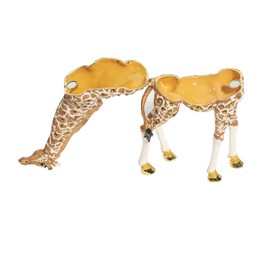 FJ FENGZHIJIE Giraffe Figurine Home Décor Accents Trinket Jewelry Box, Hand-Painted Hinged Animal Trinket Box, Elegant Home Décor & Unique Gift for Animal Lovers