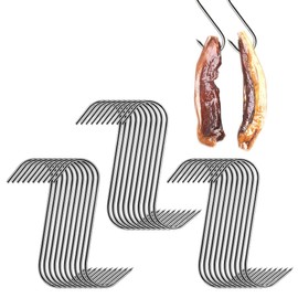 Stainless Steel Meat Hooks, 30 Pieces S-shaped Wall Hooks, Smoking Hooks Stainless Steel S-Hooks, Sharp Butcher Hooks for Bathroom, Office, Meat Smoking, Meat Processing BBQ, 12 cm