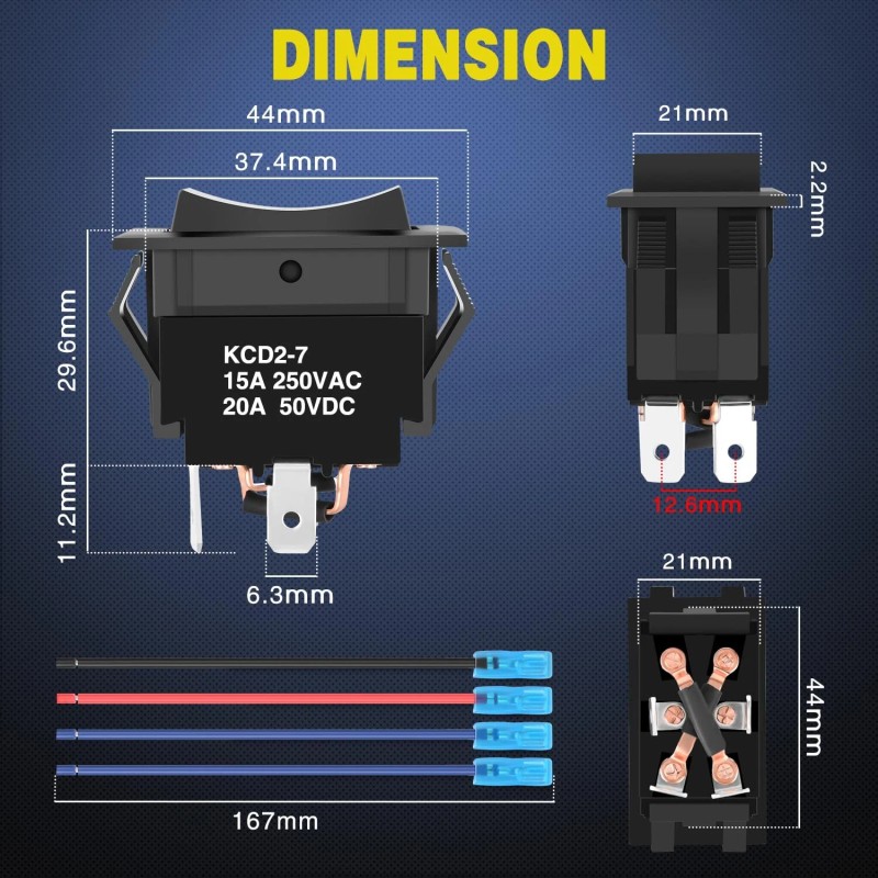 Nilight RET EXT Reverse Polarity Toggle Switches 2PCS On Off