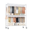 Homdox 3 Tier Garment Rack with Wheels, Portable Closets for