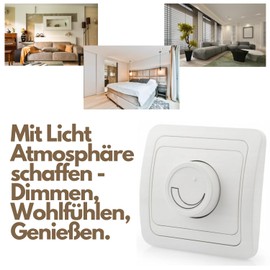 HUKITECH - Dimmer - 600W - Socket - Switch - Button - Rotating Function