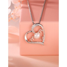 NONNYLLEI Gifts for Women Gifts Anniversary, Heart Pearl Necklaces, Mothers Day Gifts for Mom Women, Birthday Christmas Day Gifts Jewelry, Valentine's Day for Her