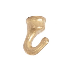 B&P Lamp® Small Cast Brass Lighting Hook, 1-1/8 Inch Height, Tapped 1/8IP, Unfinished Brass