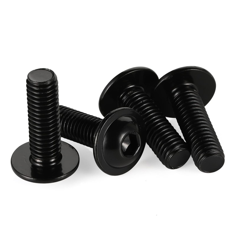 M8 x 16mm Flanged Button Head Socket Cap Screws, Black