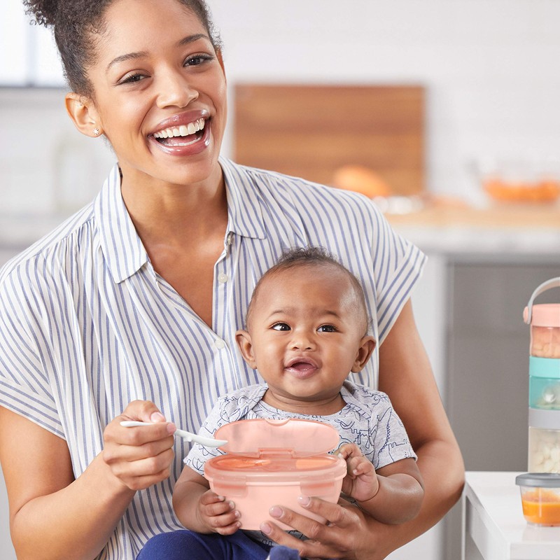 Skip Hop Easy Serve Travel Bowl and Spoon Coral