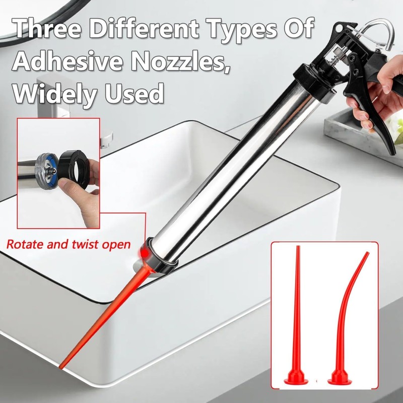 caulking extension nozzle，Caulking Nozzle for Sausage Caulking Gun,Long Sausage Nozzle,Reusable