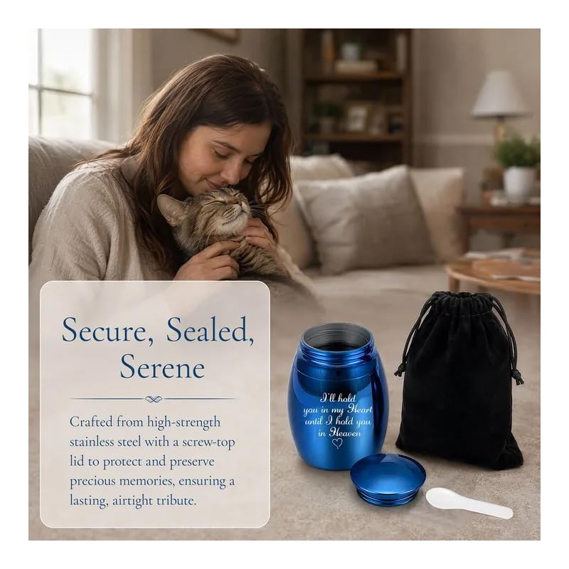 Premium Mini Keepsake Urn for Human & Pet Ashes, Small