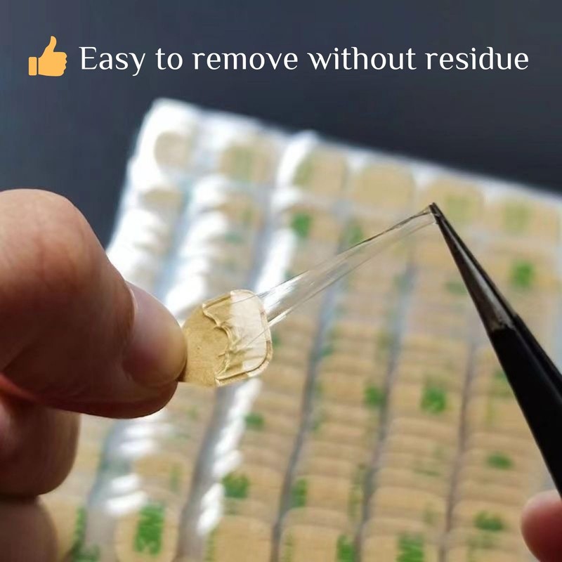 Wsiliana 480 Pcs Press on Jelly Glue Tabs Transparent Strong