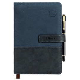 MIAOKE A5 Lined Journal Notebook with Magnetic Closure, 300 Pages Leather Notebook with Luxury Pen, Hardcover Professional Notebook for Office, Travel, Business