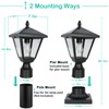 Jalarox Solar Post Lamp Lights, Metal and Glass Built Dusk