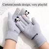 SJTJSPX Knitted Gloves Women Girls Winter Gloves Panda Touchscreen Gloves