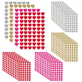 JOYZO 2400 Heart Stickers Vibrant Sparkly Mini Stickers, Waterproof Love Sticker for Kids Adults for Greeting Cards/Envelope/Valentine/Birthday/Wedding/Rewards/Craft Supplies - 40 Sheets