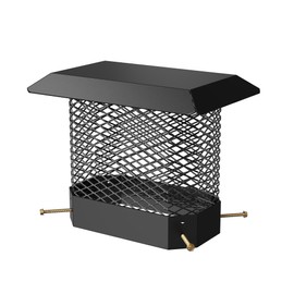 Garvee Chimney Cap 5 in x 9 in, Galvanized Steel Chimney Cover, Weatherproof & Spark Arrestor, Easy Bottom Installation, Heavy-Duty Adjustable Mesh Cover for Outside Clay Flue Tile, Black