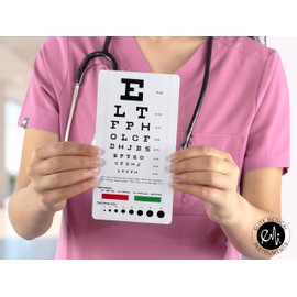 Elite Medical Instruments USA Snellen Pocket Eye Chart – Compact 7.5"x4" Design for 6-Foot Eye Exams, Ideal for Portable Vision Testing - EC-PSN