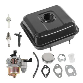 Gas Fuel Tank Carburetor Carb Kit replacement for predator 212cc 196cc 6.5hp GX160 GX200 Coleman CT200U BT200X KT196 Baja Warrior Massimo MB200 Mini Bike Go Kart Engine (Black)