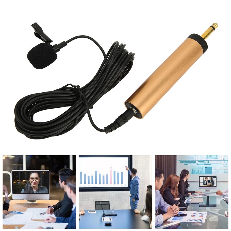 3.5mm Wired Lavalier Microphone 16.4ft Cable Portable Omnidirectional Condenser Clip