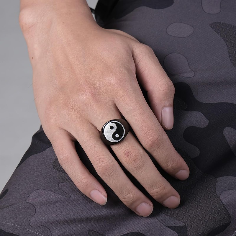 JESMING Men's Rings Tai Chi Yin Yang Ring Zen Master