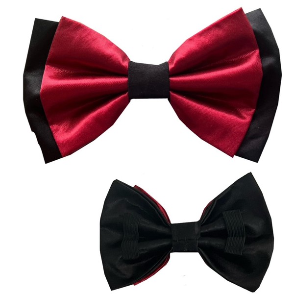 New Dogs Bow Tie Bowtie Satin double layer RED Elastic