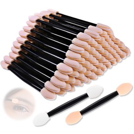 KEWUF 100 Stück lidschatten applikator, sonnencreme applikator, eyeliner pinsel, Lidschatten Applikator Einweg Lidschattenpinsel Dual Seiten Lidschatten Schwamm Applikatoren Pinsel für Lidschatten